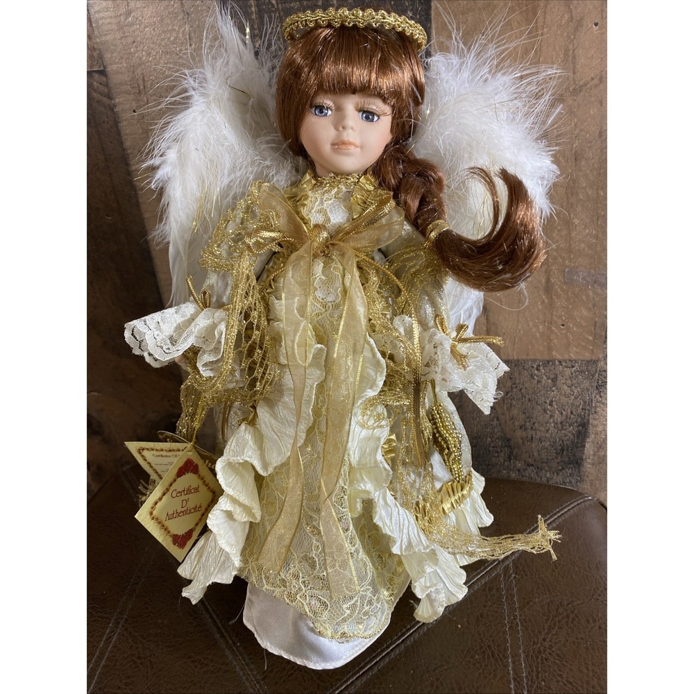 Genuine Porcelain Angel Doll‎ by Collectors Choice Fine Bisque Christmas Vintage